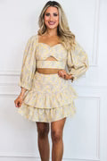 Chance of Sun Floral Two Piece Set: Mauve/Yellow Multi