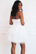 Your Heart is Mine Tulle Bow Dress: White