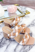 Buggy Braided Block Heels: Nude Multi